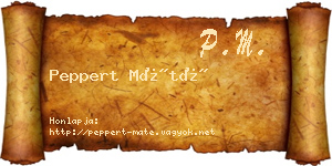 Peppert Máté névjegykártya